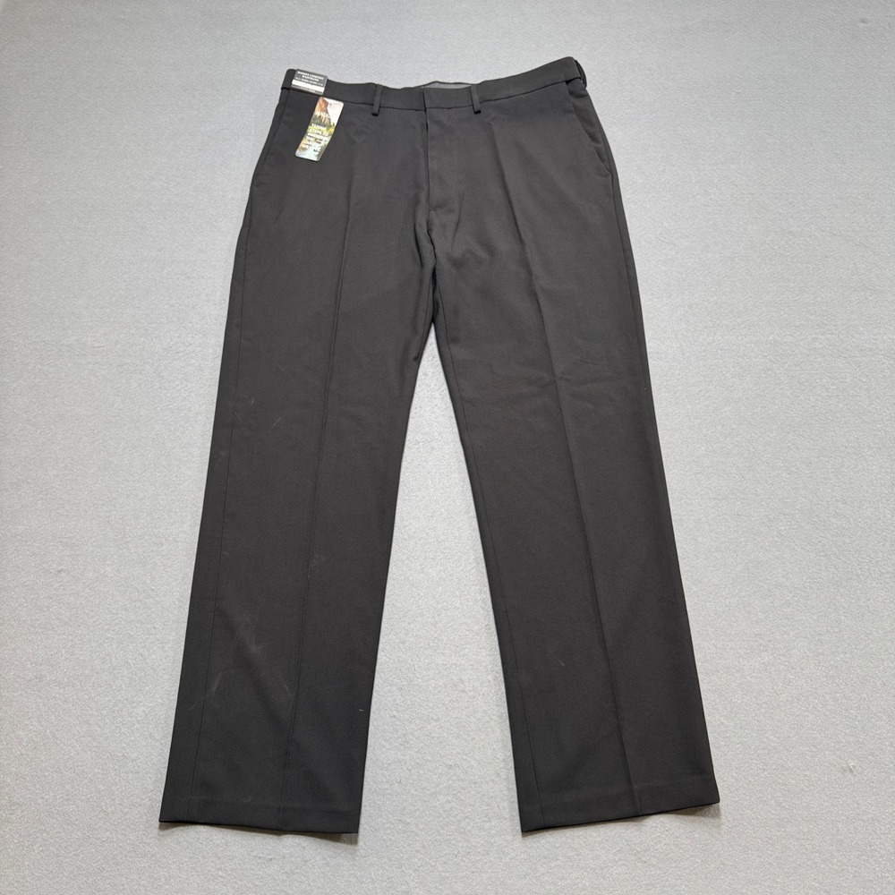 NWT Haggar Dress Pants Men's 38x32 Black Classic Fit Straight Premium Comfort